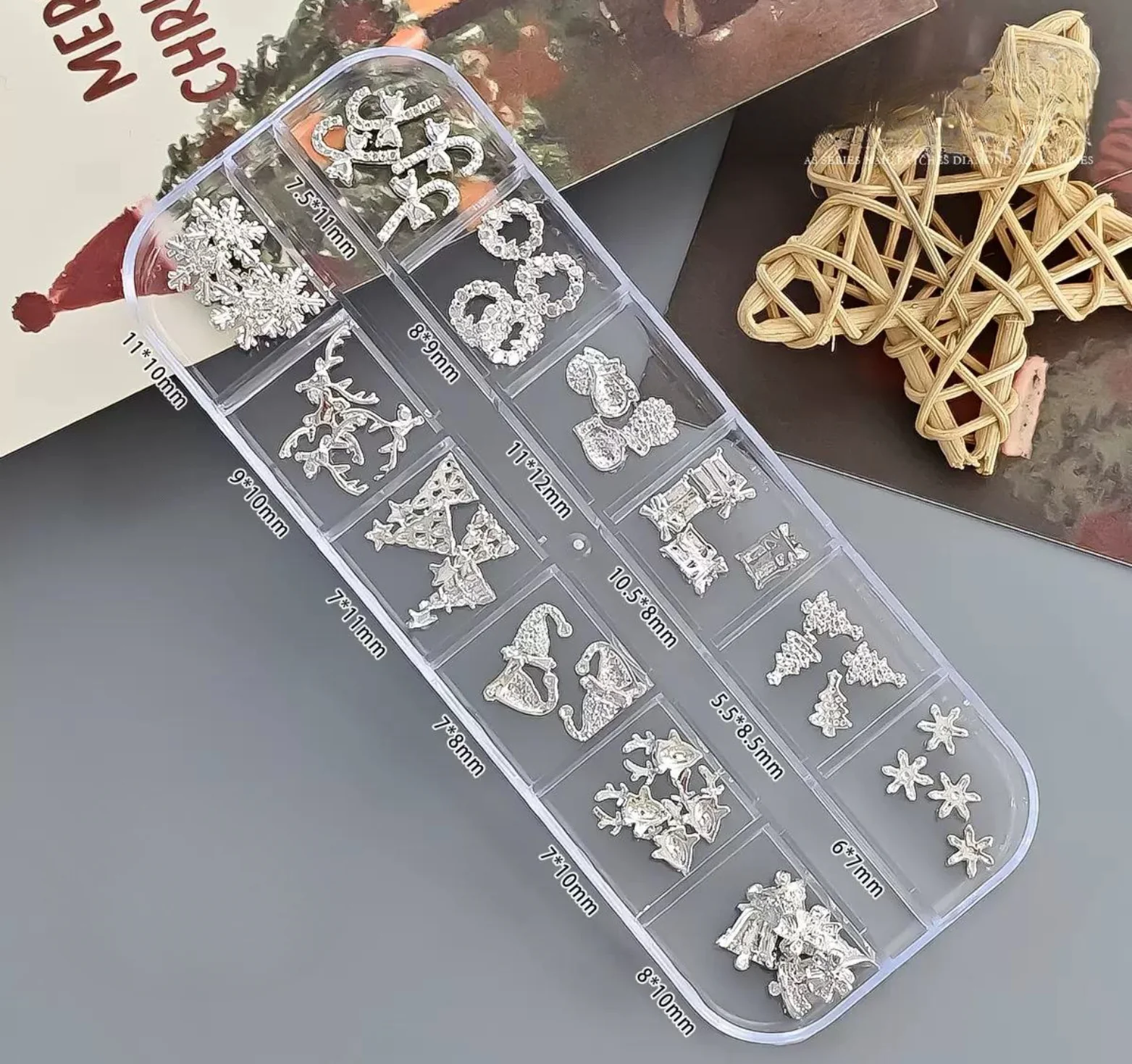 Assorted Christmas Charms 12 Grid - WS