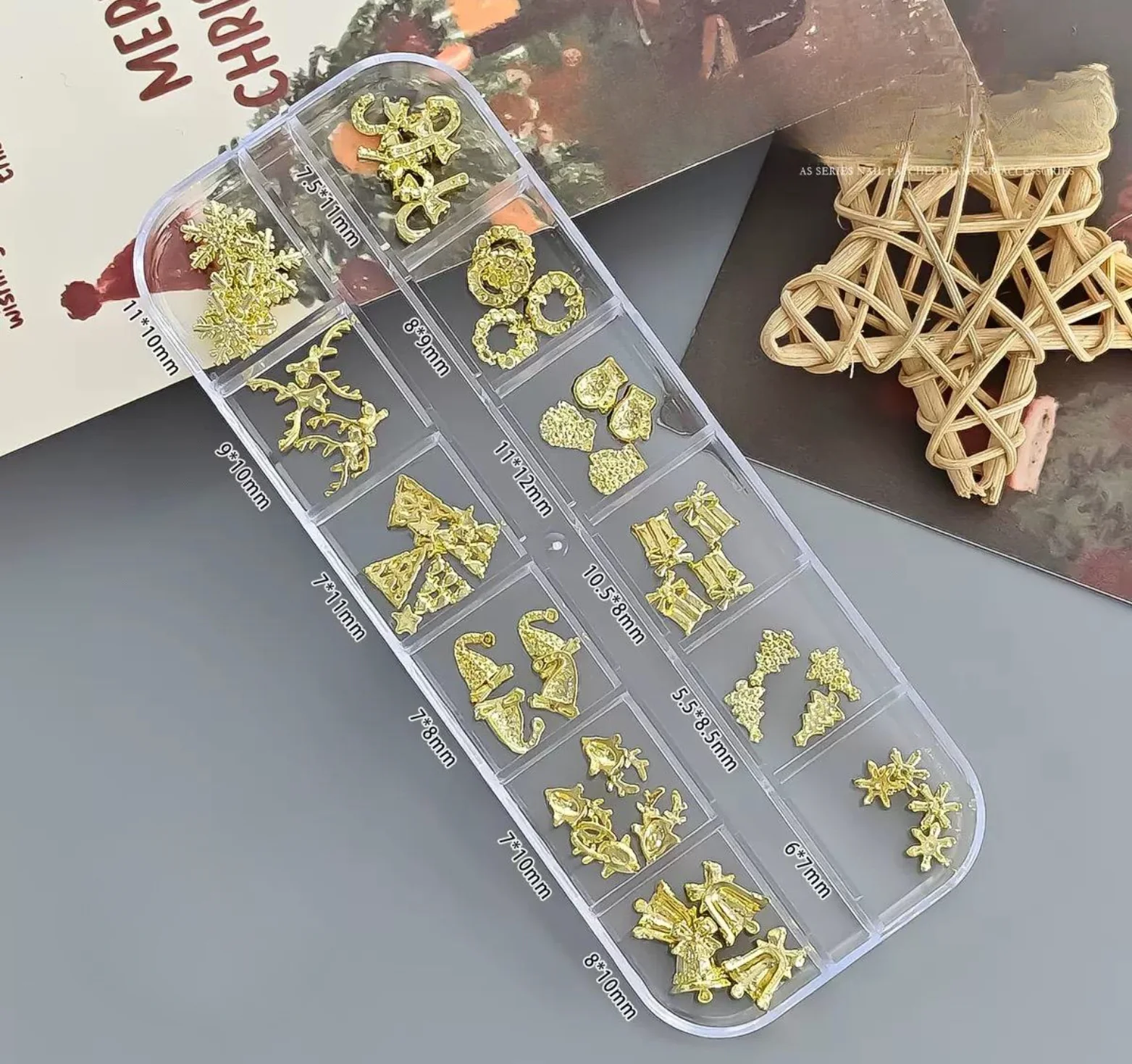 Assorted Christmas Charms 12 Grid - WS