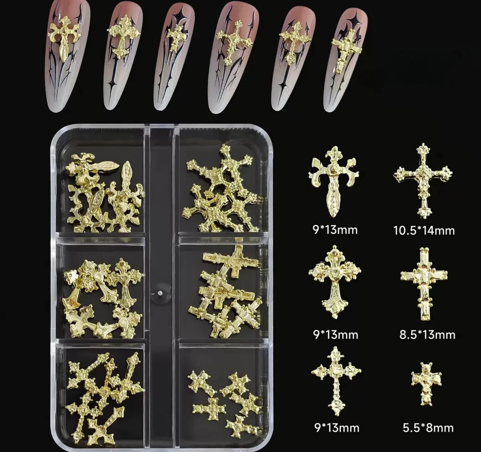 Assorted Cross Charms 6 Grid - WS