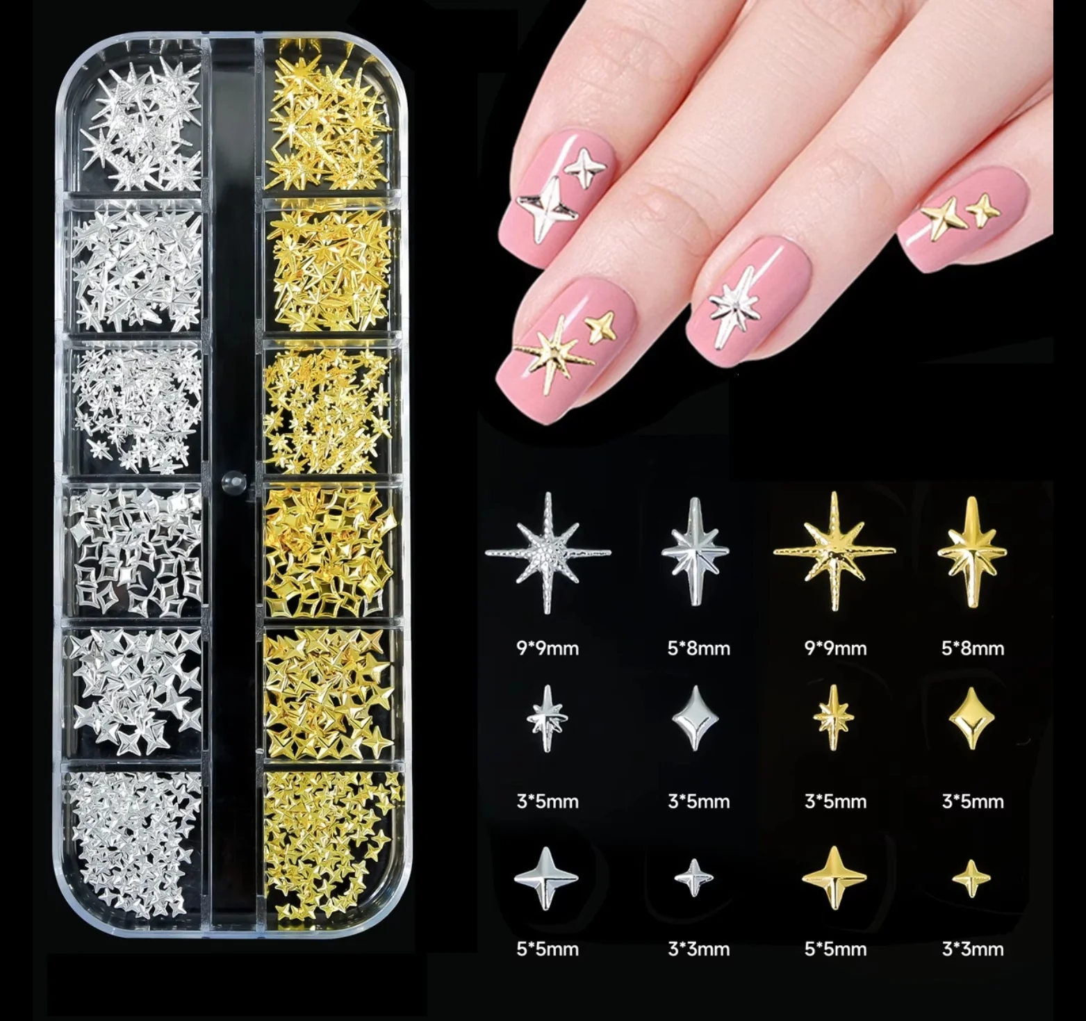 Star Nail Charms 12 Grid - WS