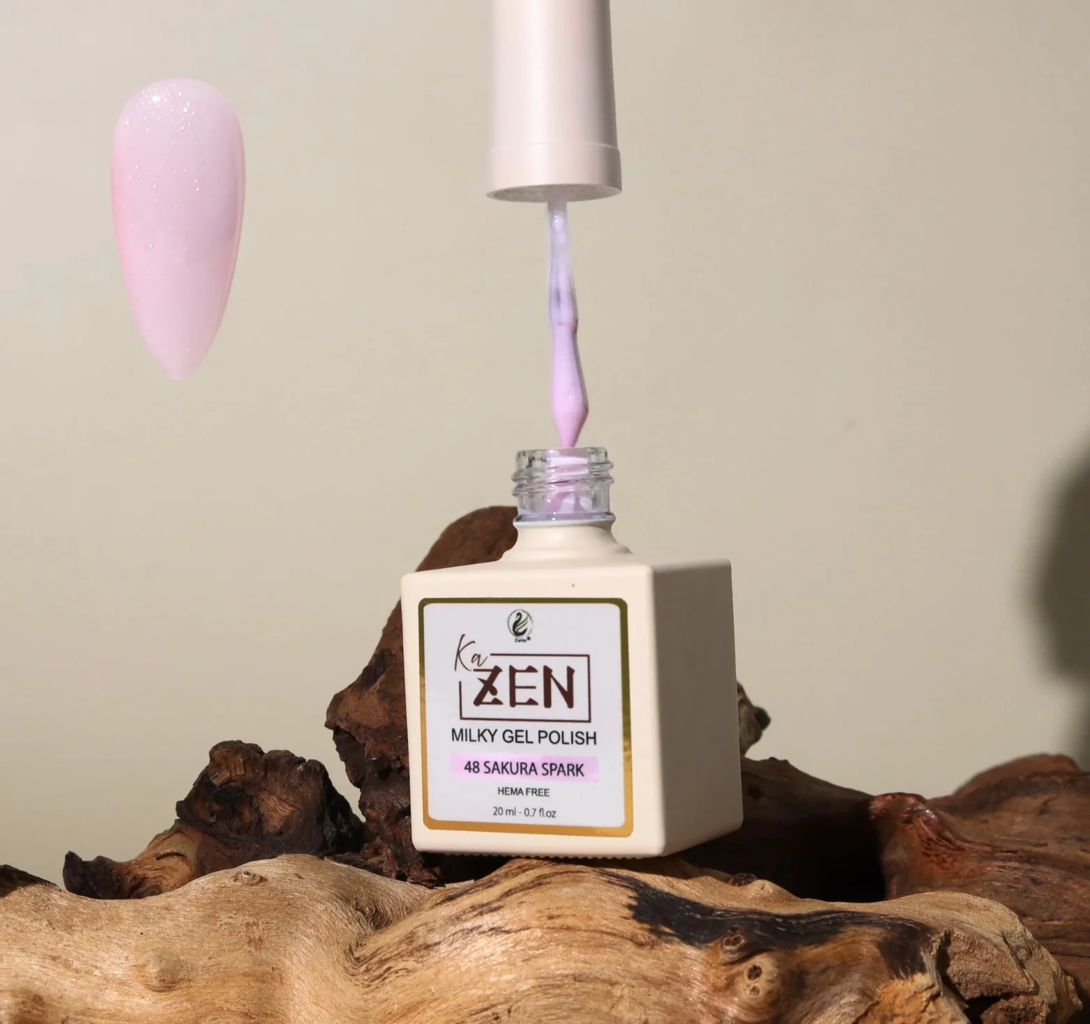 KaZen Milky Gel Polish - #048 Sakura Spark - WS