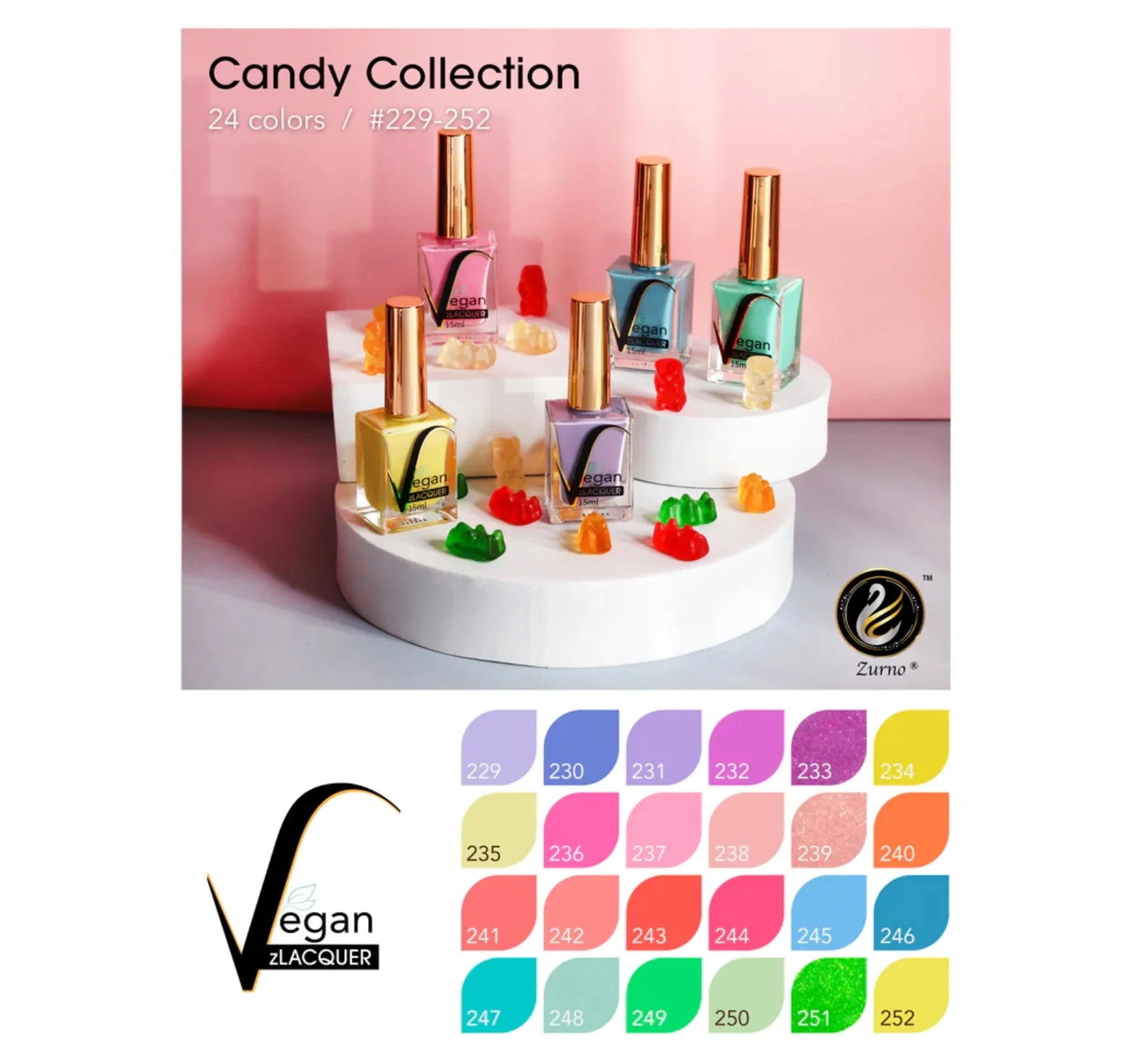 Polish zLacquer Candy Collection #229-252 - WS