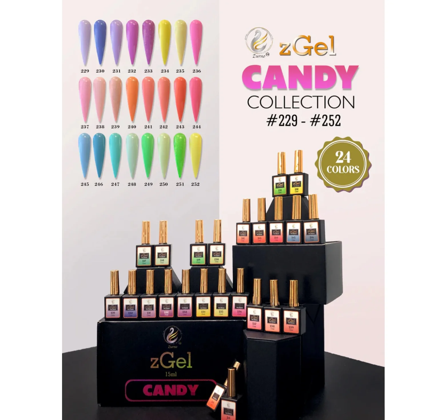 Gel Polish zGel Candy Collection #229-252 - WS