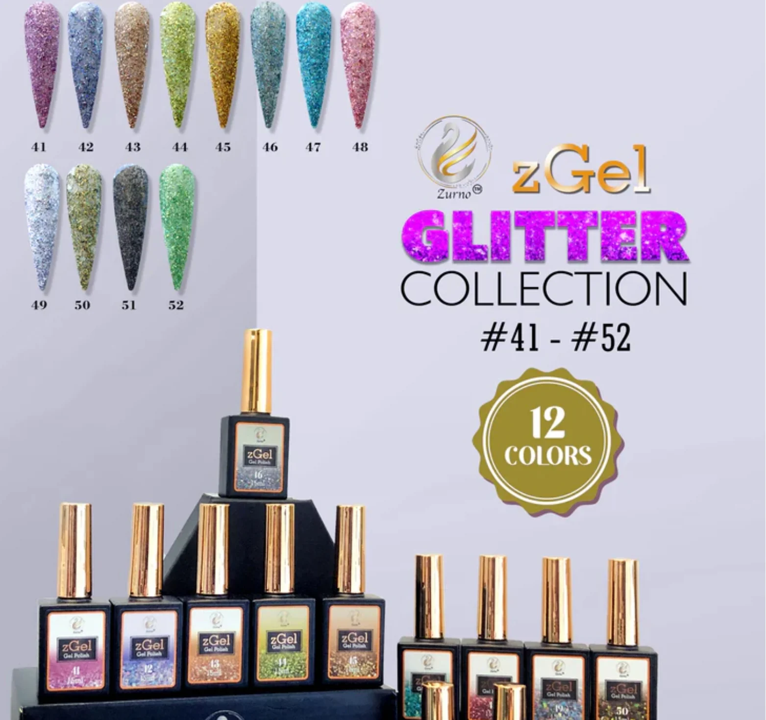 Gel Polish zGel Glitter Collection #041-052 - WS