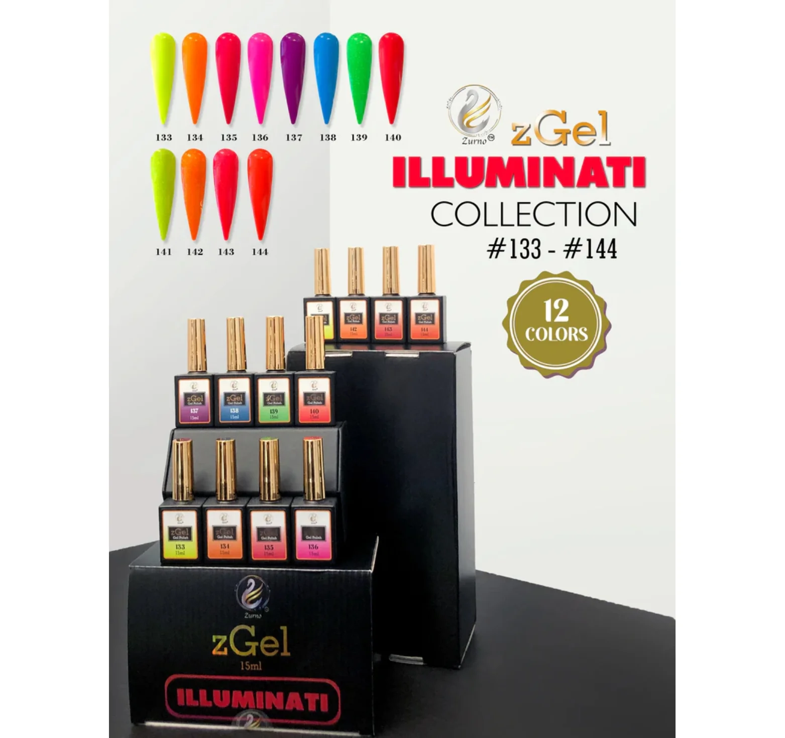 Gel Polish zGel Illuminati Collection #133-144 - WS