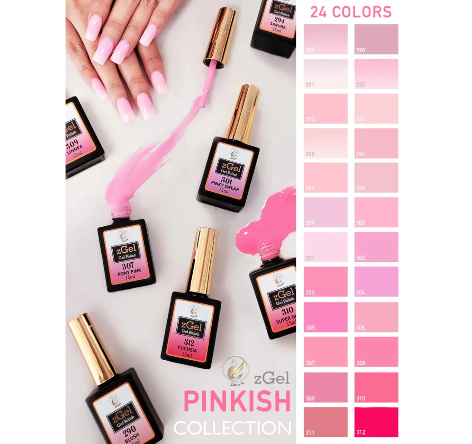 Gel Polish Pinkish Collection #289-312 - WS